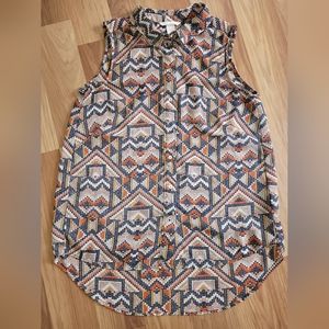 Women's H&M Geometric Print Sleeveless Top Size 6